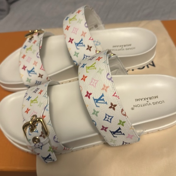 Murakami Louis Vuttion Mule slides size 38.5 comes with box & dust bag - Picture 1 of 14